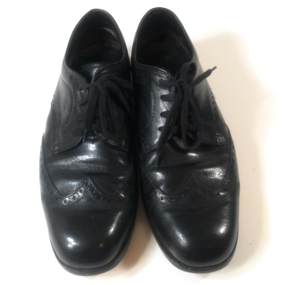 Tod's Men Black Leather Rubber Sole Oxford Dress Wingtip Lace Up Shoes Size 7